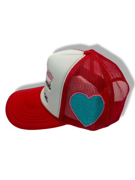 my baby daddy is a supermodel hat red and pink