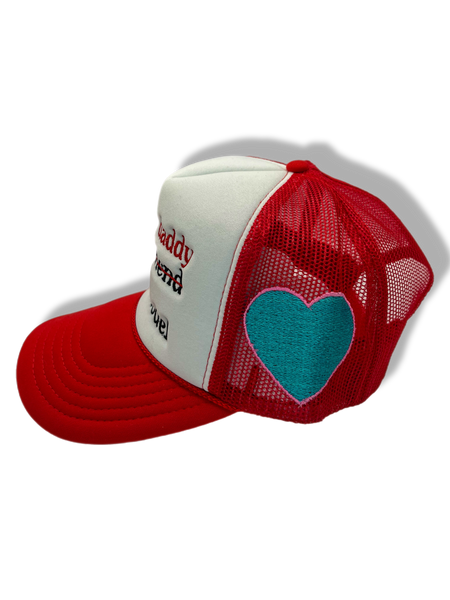 my baby daddy is a supermodel hat red & white