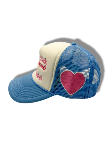 my sidechick is a supermodel pink and blue hat